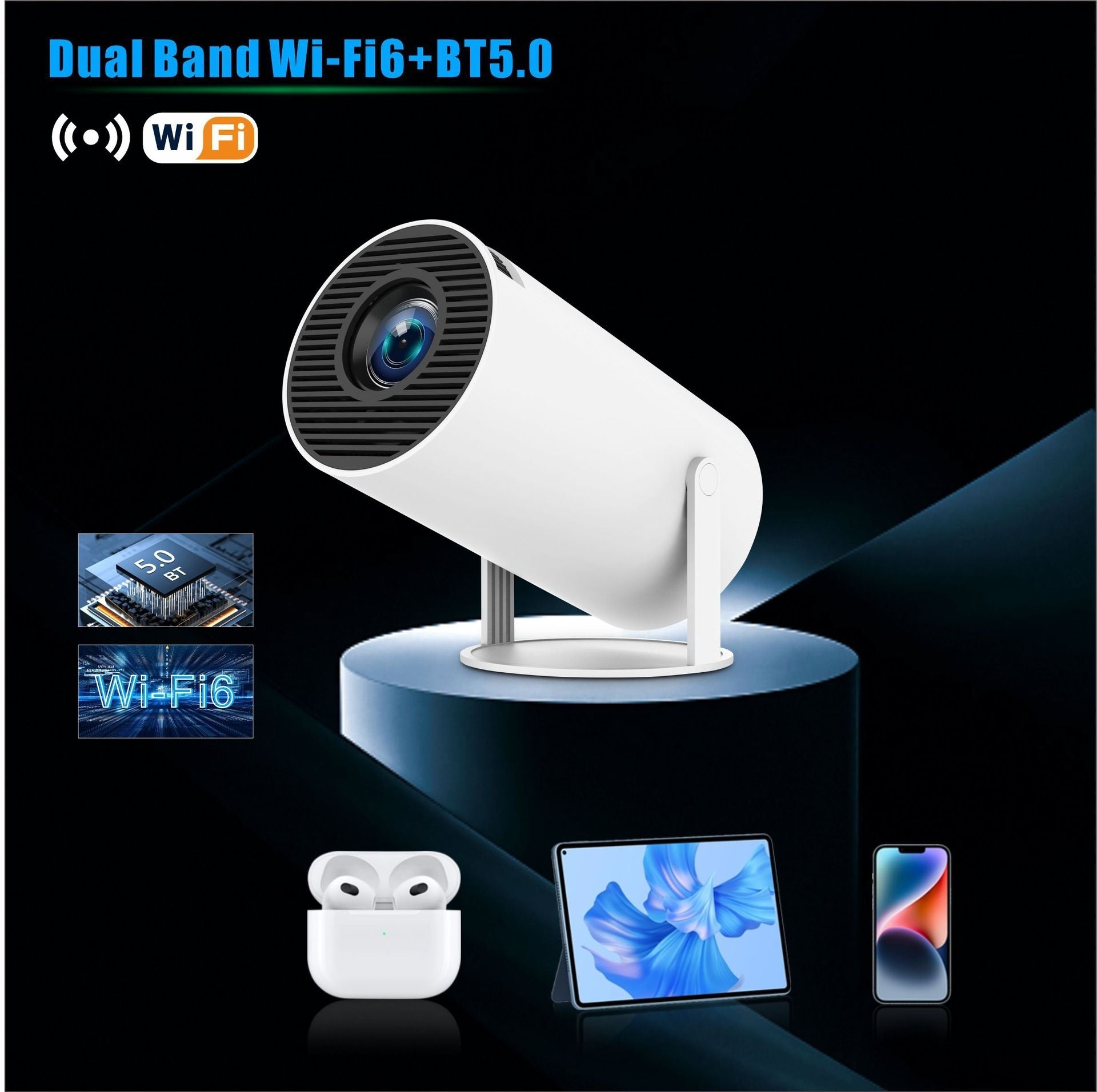 HY300 Pro Smart Portable Projector | 4K HD Home Theater & Entertainment