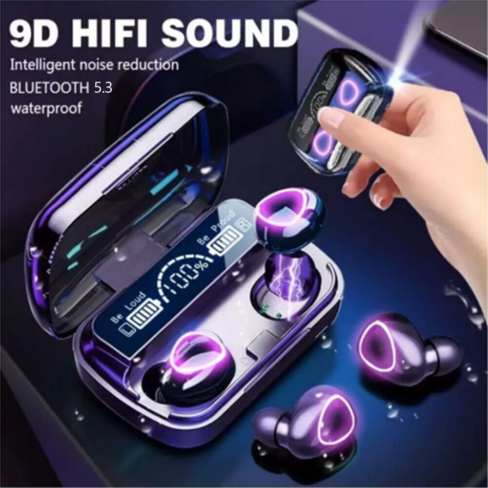 9D Bluetooth 5.3 Earbuds with Touch Control | Waterproof & LED Display